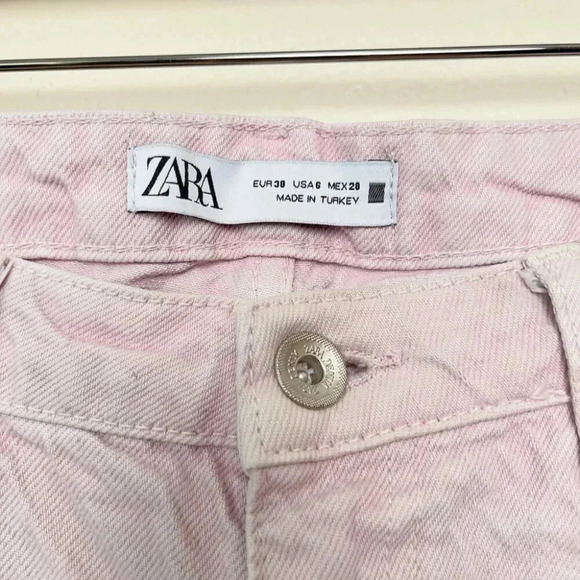 Zara Womens 6  High Rise Light Pink Straight Leg Jeans - Picture 7 of 14